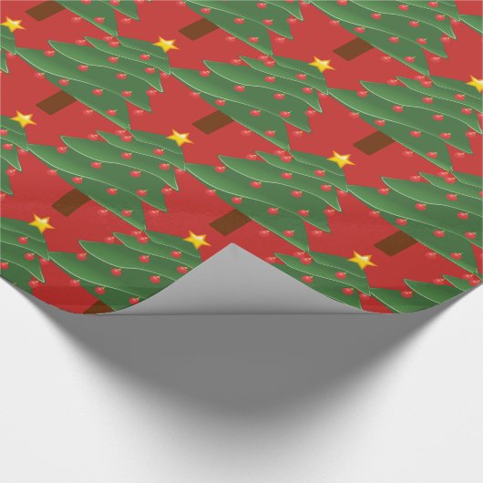 Green Christmas Tree Muster Thunder_Cove Geschenkpapier (Ecke)