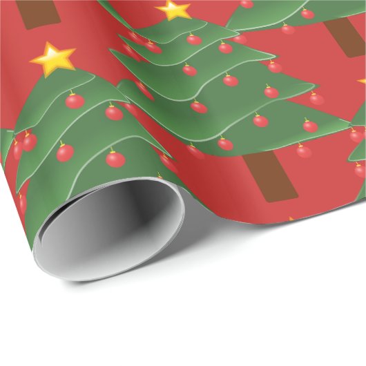 Green Christmas Tree Muster Thunder_Cove Geschenkpapier (Rolleneckpunkt)