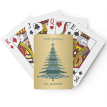 Green Christmas Tree Name Custom Gold Foil