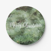 Green Christmas Tree Pine Holiday Custom Party Pappteller (Vorderseite)