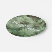 Green Christmas Tree Pine Holiday Custom Party Pappteller (Schrägansicht)