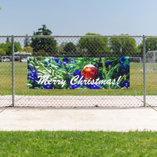 Green Christmas Tree Red Ball Banner (Insitu)