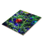 Green Christmas Tree Red Ball Fliese (Seite)