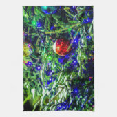 Green Christmas Tree Red Ball Handtuch (Vertikal)