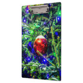Green Christmas Tree Red Ball Klemmbrett (Links)