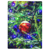 Green Christmas Tree Red Ball Klemmbrett (Rückseite)