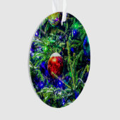Green Christmas Tree Red Ball Ornament (Vorderseite)