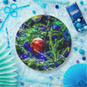 Green Christmas Tree Red Ball Pappteller (Party)