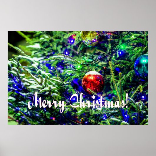 Green Christmas Tree Red Ball Poster (Vorne)