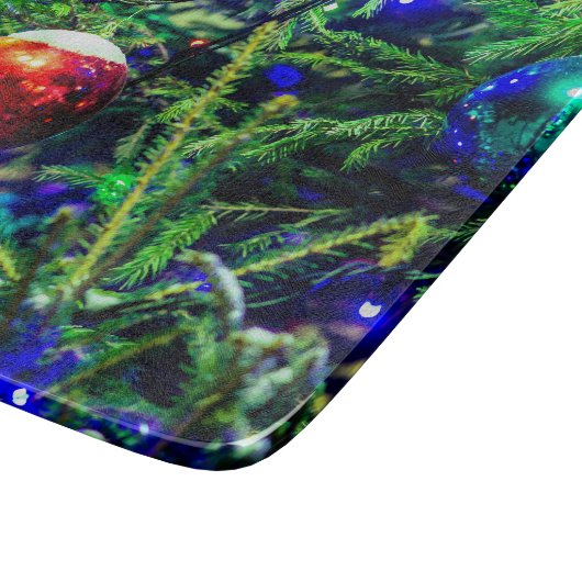Green Christmas Tree Red Ball Schneidebrett (Ecke)