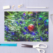 Green Christmas Tree Red Ball Seidenpapier (Handwerk)