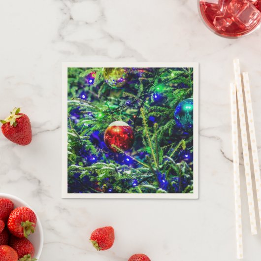 Green Christmas Tree Red Ball Serviette (Beispiel)