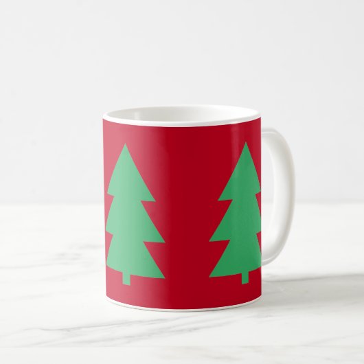Green Christmas Tree Red Kaffeetasse (VorderseiteRechts)