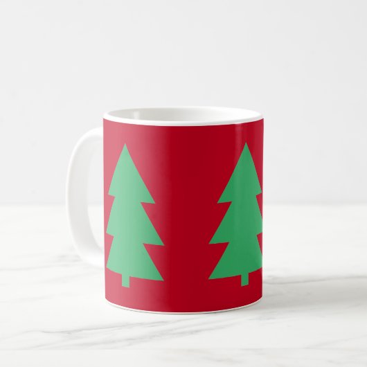 Green Christmas Tree Red Kaffeetasse (Vorderseite Links)