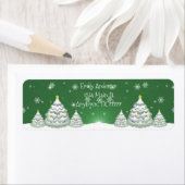 Green Christmas Tree Return Address Label (Insitu)