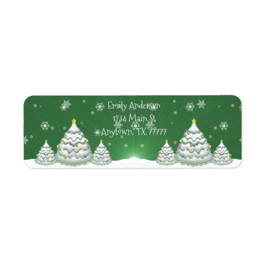 Green Christmas Tree Return Address Label (Vorne)