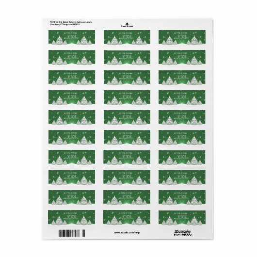 Green Christmas Tree Return Address Label (Vorne)
