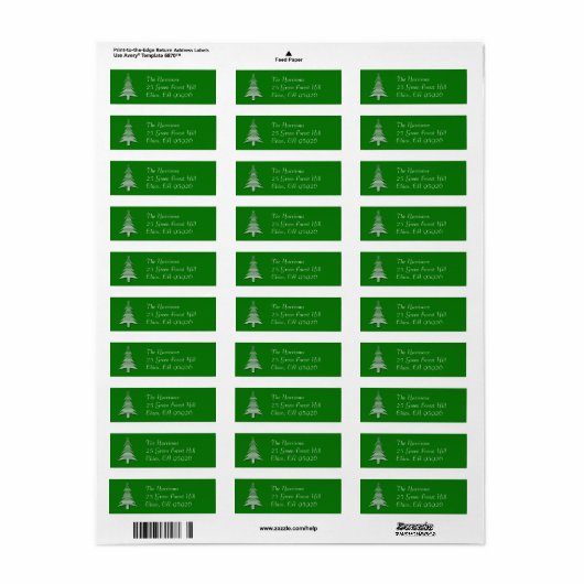 Green Christmas Tree Return Address Label (Vorne)