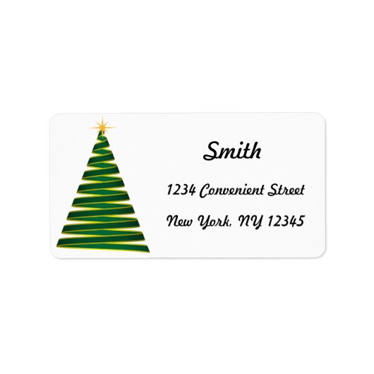 Green Christmas Tree Return Address Label Adressaufkleber (Vorne)