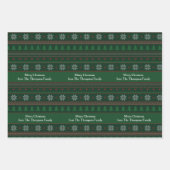 Green Christmas Tree Snowflakes Muster Custom Geschenkpapier Set (Vorderseite 2)