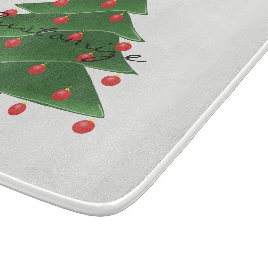 Green Christmas Tree Thunder_Cove Schneidebrett (Ecke)