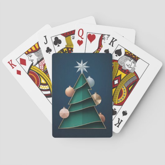 Green Christmas Tree Vector Card Deck Spielkarten (Rückseite)