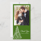 Green Christmas Tree Vielen Dank Dankeskarte (Vorderseite)