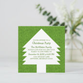 Green Christmas Tree Wirbel Party Einladung (Stehend Vorderseite)