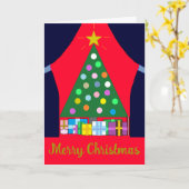 Green Christmas Tree with Blue Drapes: Karte (Gelbe Blume)