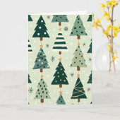 Green Christmas Trees Card Karte (Gelbe Blume)