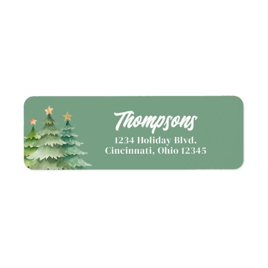 Green Christmas Trees Custom Return Address (Vorne)