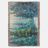 Green Christmas Trees Winter Forest Decke (Vorderseite Vertikal)