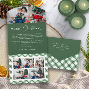 Green Christmas Trifold All In One Einladung