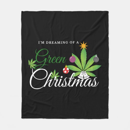 Green Christmas Weed Shirt Fleecedecke (Vorderseite)