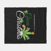 Green Christmas Weed Shirt Fleecedecke (Vorderseite (Horizontal))