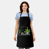 Green Christmas Weed Shirt Schürze (Getragen)
