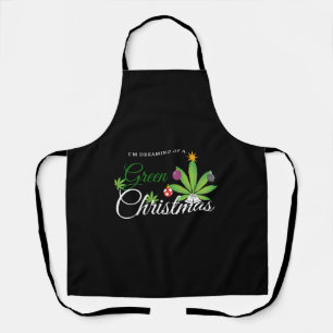 Green Christmas Weed Shirt Schürze