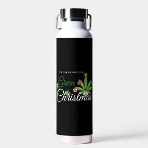 Green Christmas Weed Shirt Trinkflasche