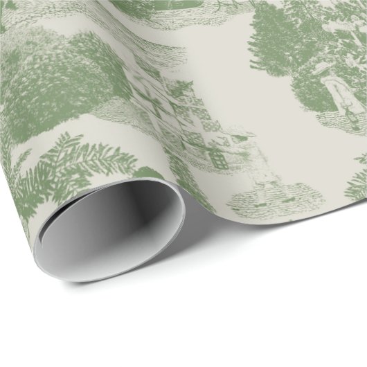 Green Christmas Winter Wonderland | M Geschenkpapier (Rolleneckpunkt)