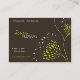 Green Chrysanthemum Blume Elegante Chic Floral Visitenkarte