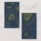 Green Chrysanthemum Blume Elegante Chic Floral Visitenkarte (Vorne/Hinten)