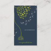 Green Chrysanthemum Blume Elegante Chic Floral Visitenkarte (Rückseite)