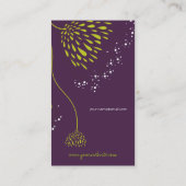 Green Chrysanthemum Blume Elegante Chic Floral Visitenkarte (Rückseite)