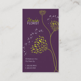 Green Chrysanthemum Blume Elegante Chic Floral Visitenkarte