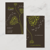 Green Chrysanthemum Blume Elegante Chic Floral Visitenkarte (Vorne/Hinten)