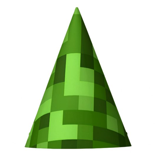 Green Chunky Pixel Party Hat Partyhütchen (Vorderseite)