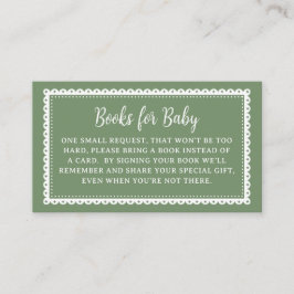 Green Cielito Lindo Baby Shower Books for Baby Begleitkarte