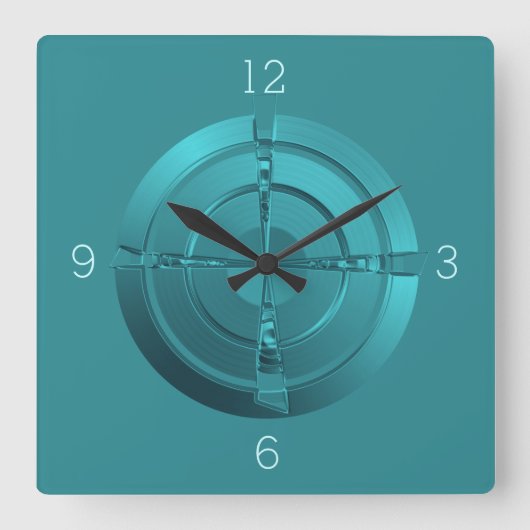 Green Circle Design mit Atmosphäre >Wall Clock Quadratische Wanduhr (Vorderseite)