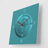 Green Circle Design mit Atmosphäre >Wall Clock Quadratische Wanduhr (Winkel)