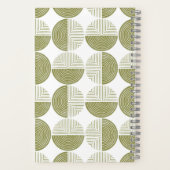 Green Circle Geometric Muster Spiral Notebook Notizblock (Rückseite)